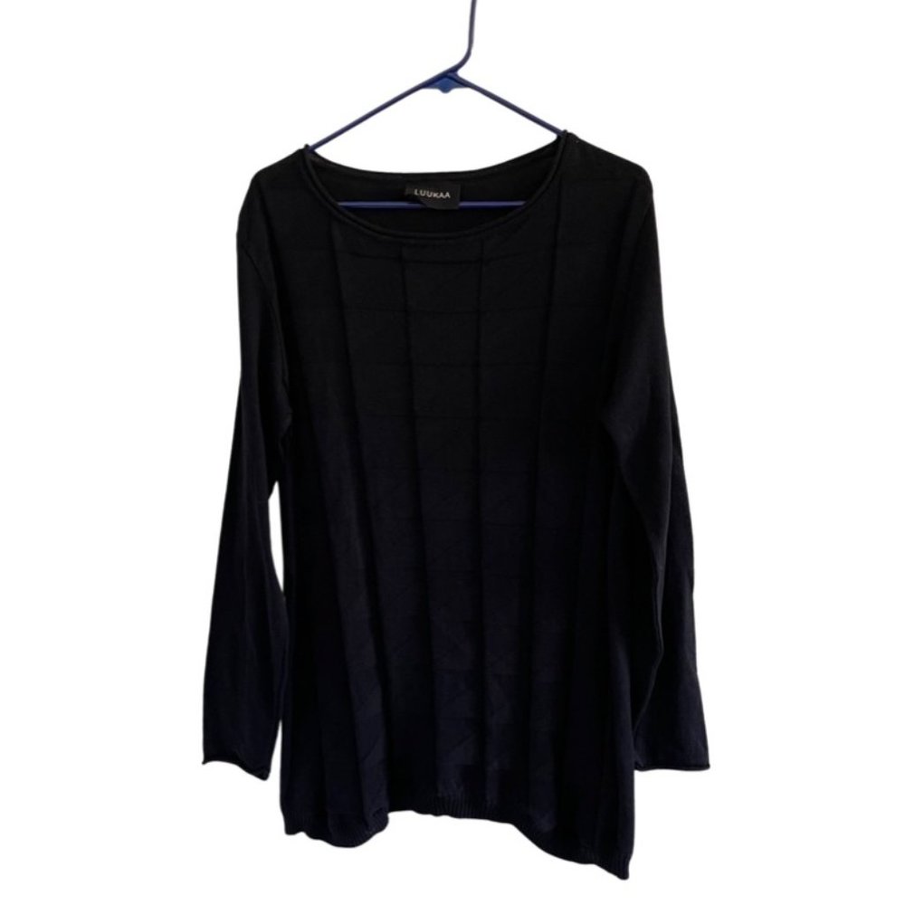 LUUKAA Long Sleeve Textured Sweater Black